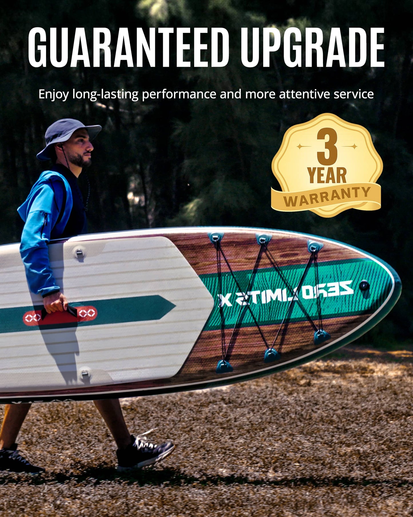 10’6’’ - Dark Green Inflatable Stand Up Paddle Board with SUP Accessories - 02A