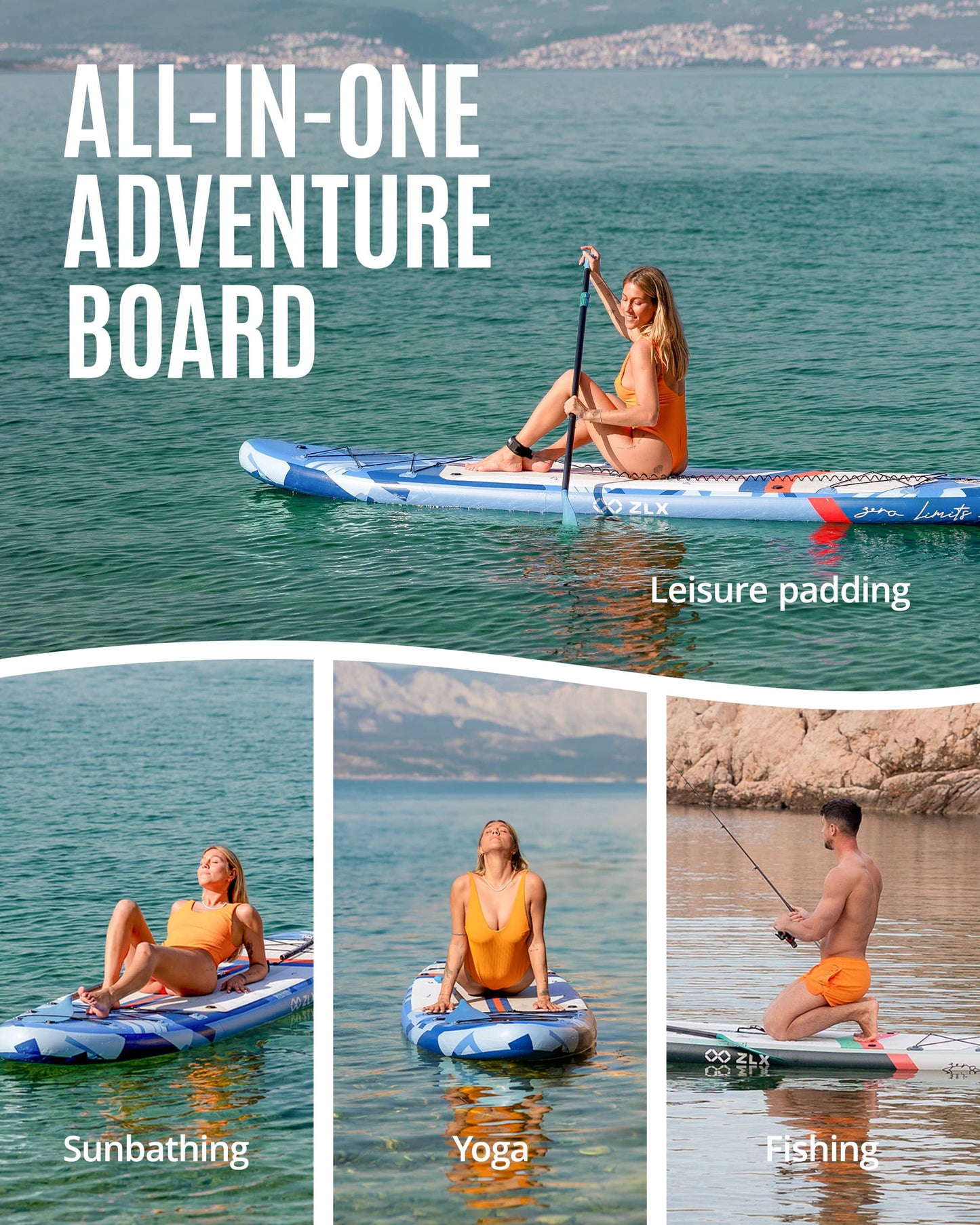 11’6’’ Yellow-Inflatable Stand Up Paddle Board with SUP Accessories-02A