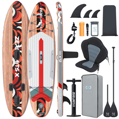 ZLX Inflatable Stand Up Paddle Board, 10'6" SUP Non-Slip Stable Deck Pad, Unique Center Fin, Premium Accessories, Paddleboard for Adults, Beginners, All Skill Levels