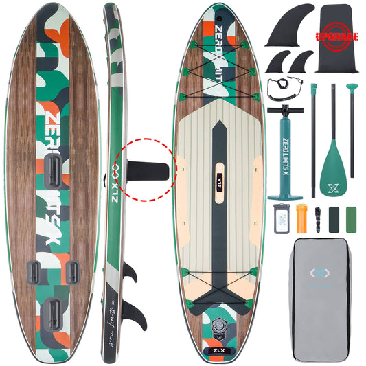 10’6’’ - Green Inflatable Stand Up Paddle Board with SUP Accessories - 01A