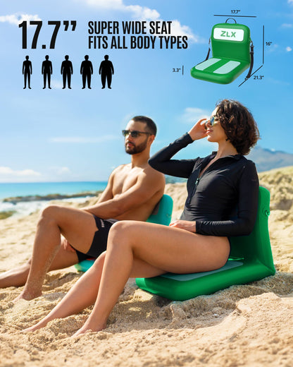 ZLX Paddle Board Seat with Back Support, Portable Kayak Seat, Air Pump Included, Universal Inflatable Seat for Adults, Foldable Ergonomic Design, Easy Install for Outdoor Fishing/Kayaking/Camping