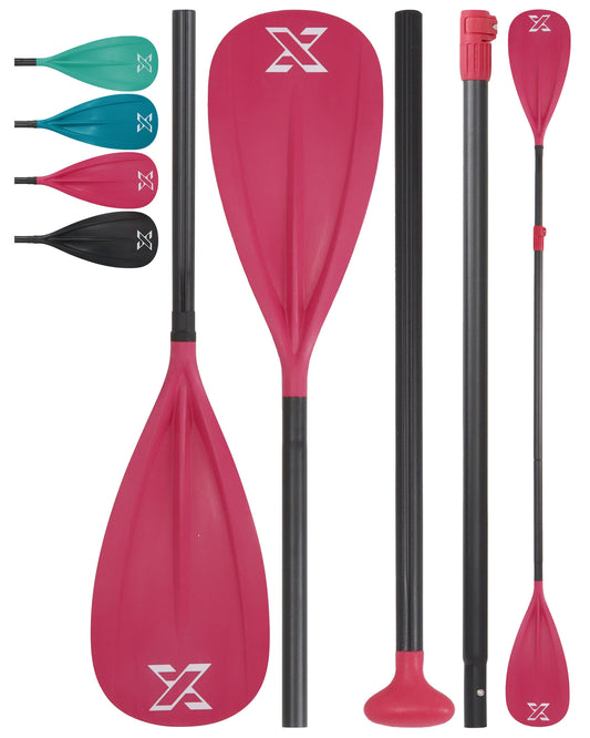 Sup Paddle - Red, 4-Pieces Detachable Floating Paddle Board Paddle, Lightweight & Durable Ora, 66’’-82’’ Adjustable SUP Paddles