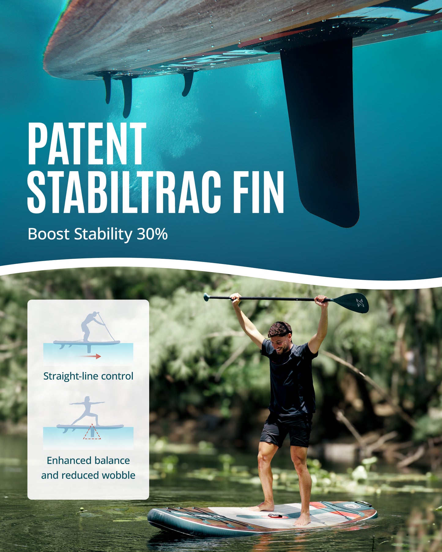 10’6’’ - Dark Green Inflatable Stand Up Paddle Board with SUP Accessories - 02A