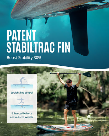 ZLX Inflatable Stand Up Paddle Board, 10'6" SUP Non-Slip Stable Deck Pad, Unique Center Fin, Premium Accessories, Paddleboard for Adults, Beginners, All Skill Levels