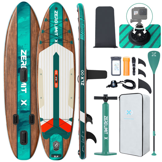 10’6’’ - Dark Green Inflatable Stand Up Paddle Board with SUP Accessories - 02A
