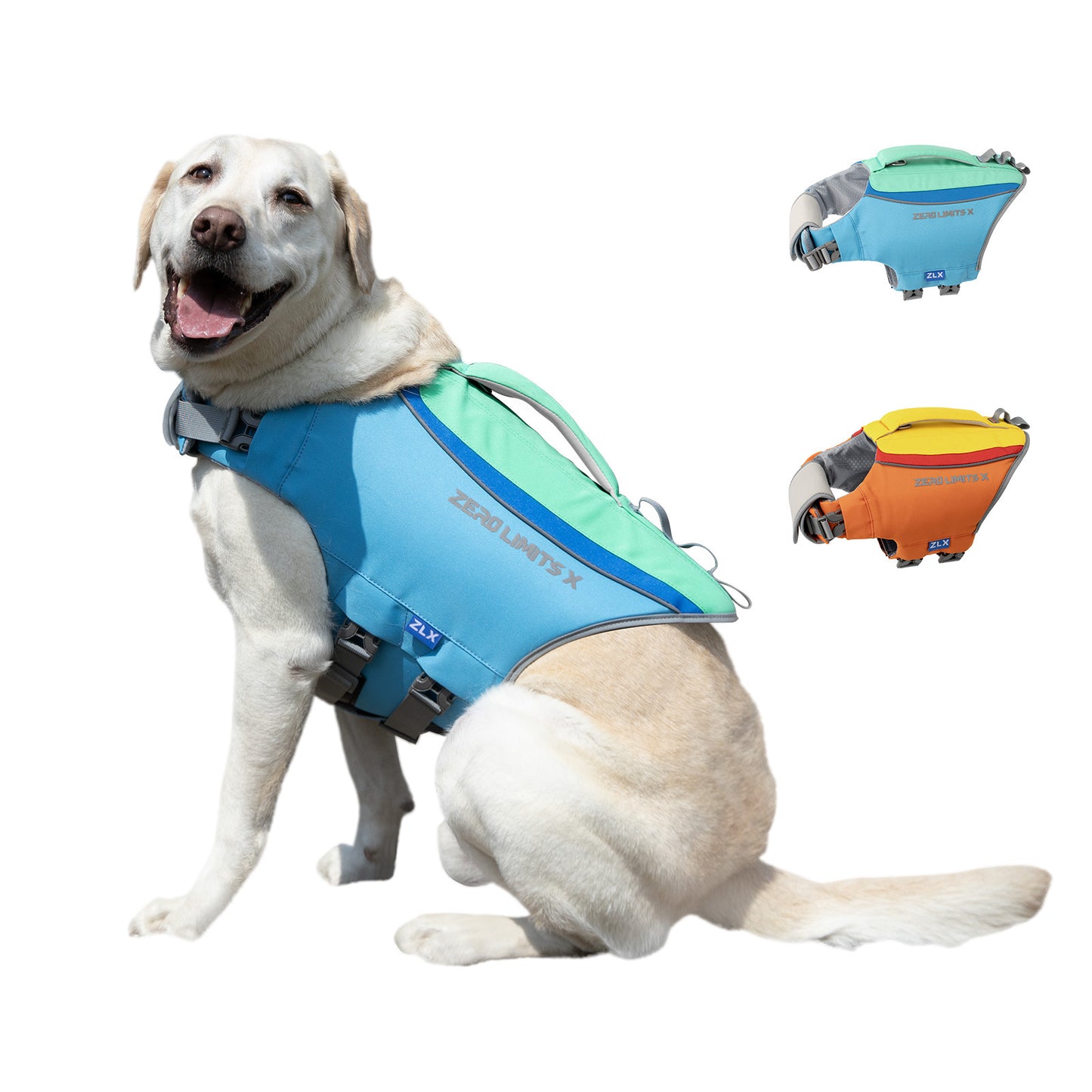 ZLX Dog Life Jacket, High Buoyancy Dog Life Vest with Secure Handle, Ripstop Lifejacket for Swimming, Boating, Water Safety, Adjustable Lightweight Floating Pet Preserver