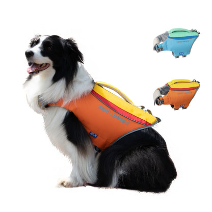 ZLX Dog Life Jacket, High Buoyancy Dog Life Vest with Secure Handle, Ripstop Lifejacket for Swimming, Boating, Water Safety, Adjustable Lightweight Floating Pet Preserver