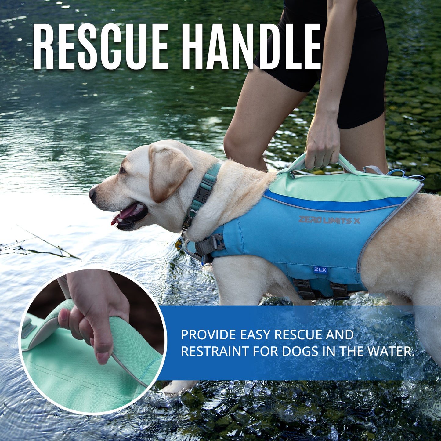 ZLX Dog Life Jacket, High Buoyancy Dog Life Vest with Secure Handle, Ripstop Lifejacket for Swimming, Boating, Water Safety, Adjustable Lightweight Floating Pet Preserver