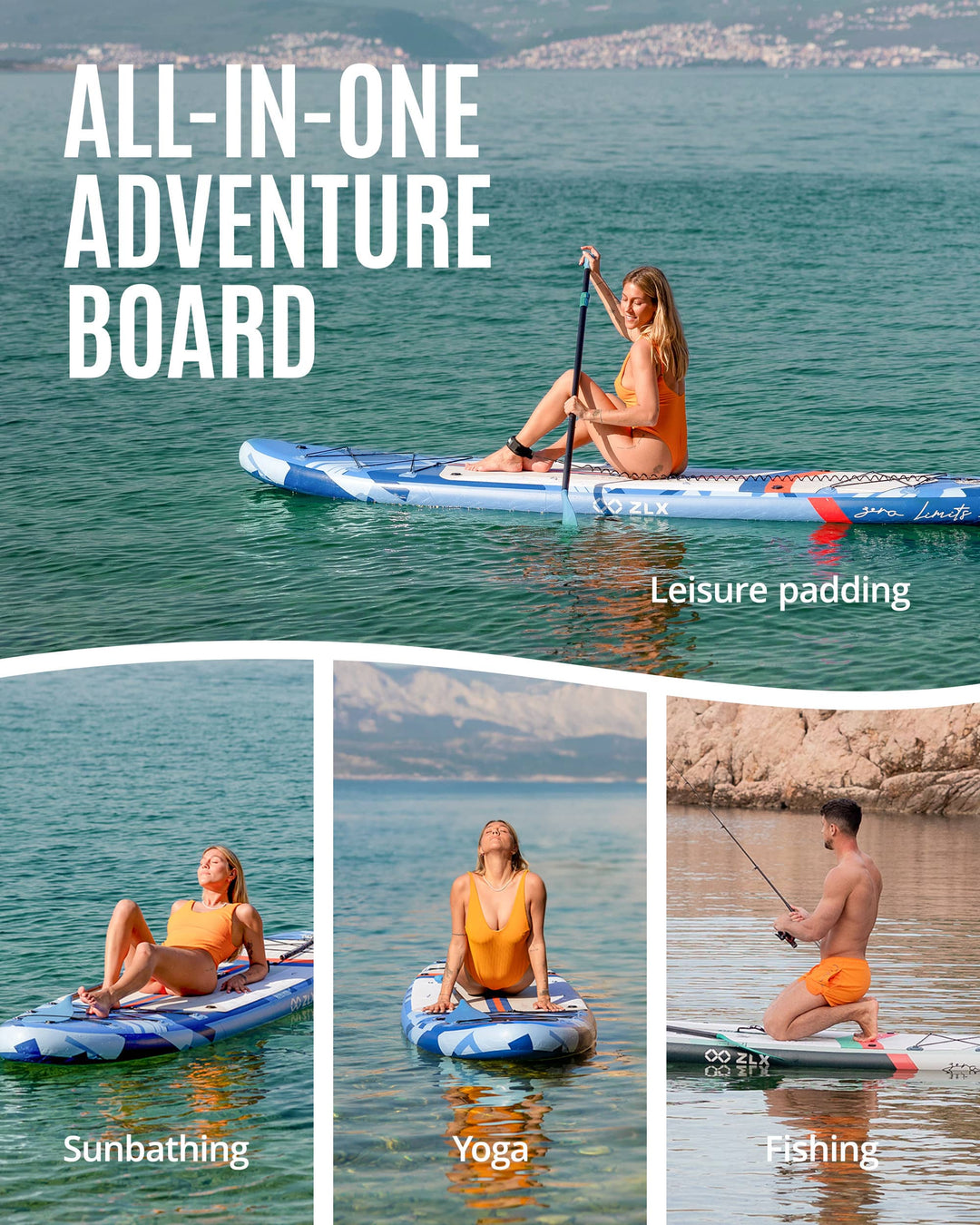 11’6’’ Yellow-Inflatable Stand Up Paddle Board with SUP Accessories-02A
