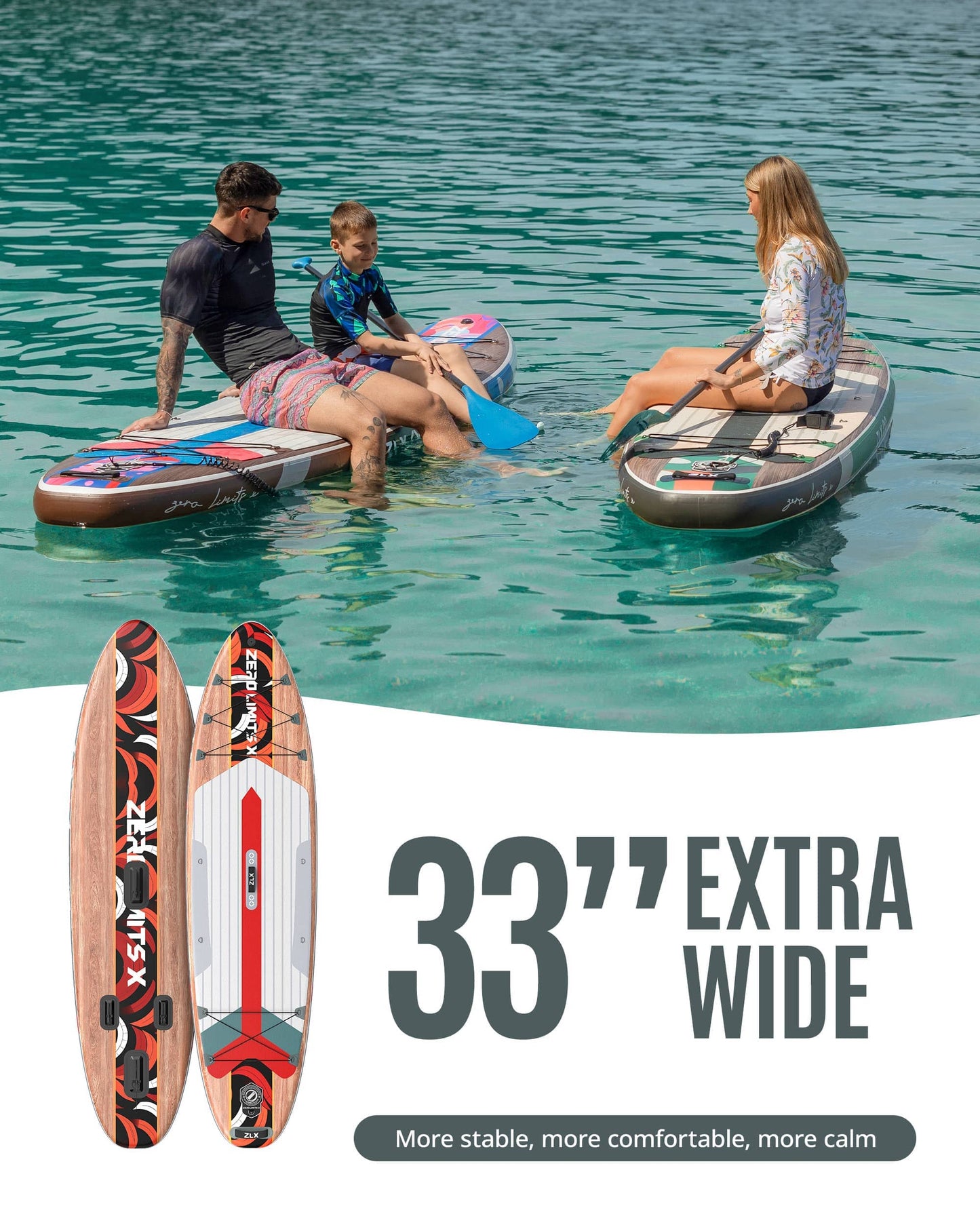 10’6’’ - Red Inflatable Stand Up Paddle Board with SUP Accessories - 04A