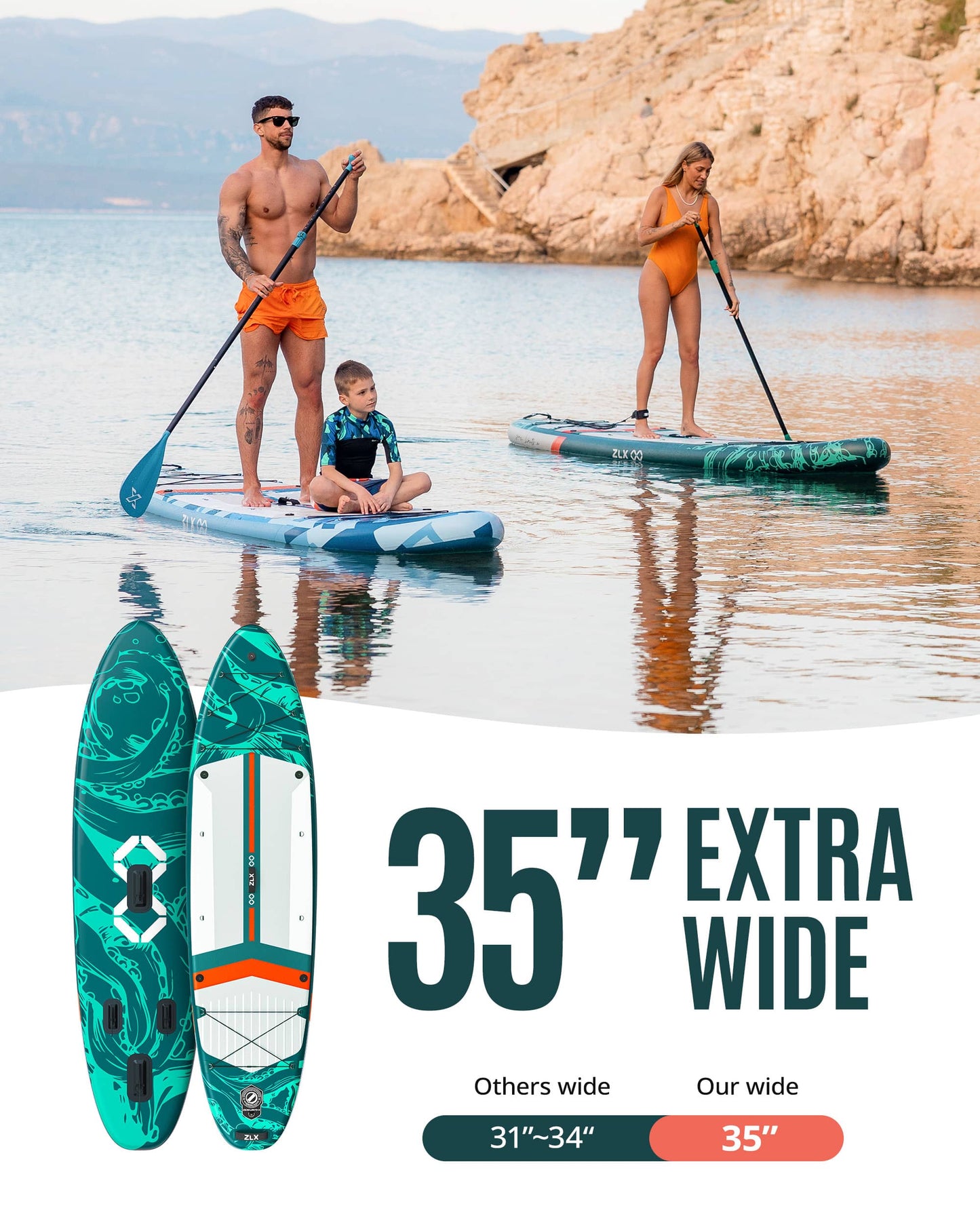 11’6’’ Green-Inflatable Stand Up Paddle Board with SUP Accessories-01A