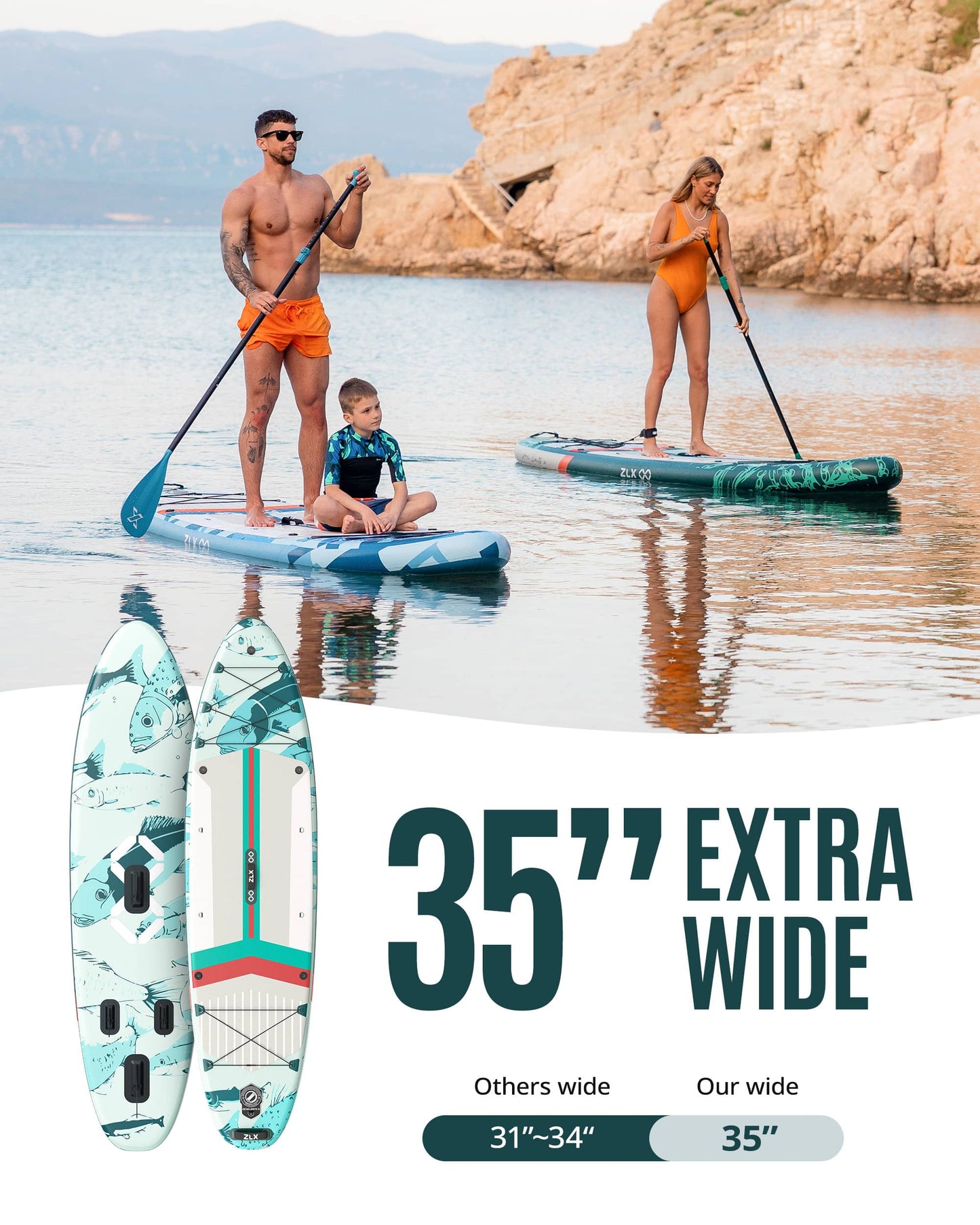 11’6’’ Light Green-Inflatable Stand Up Paddle Board with SUP Accessories-05A