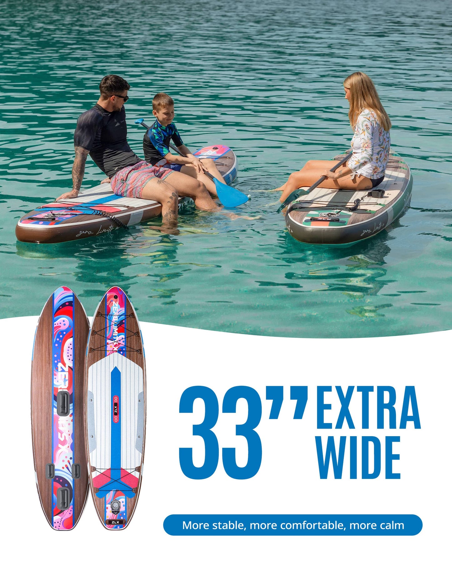 10’6’’ - Blue Inflatable Stand Up Paddle Board with SUP Accessories - 05A