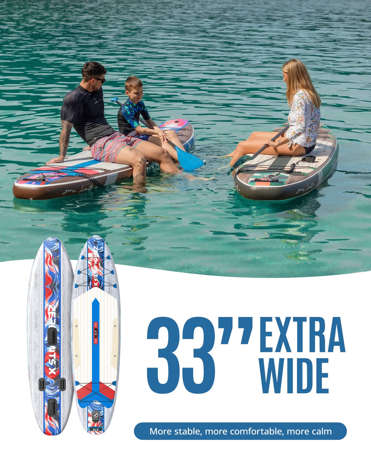 10’6’’ - Grey Inflatable Stand Up Paddle Board with SUP Accessories - 03A