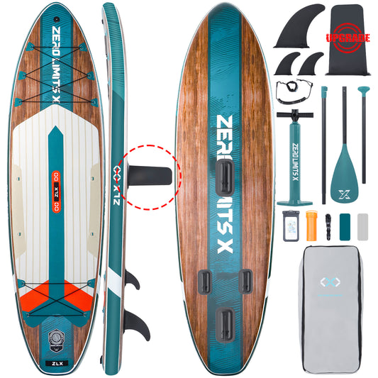 10’6’’ - Dark Green Inflatable Stand Up Paddle Board with SUP Accessories - 02A