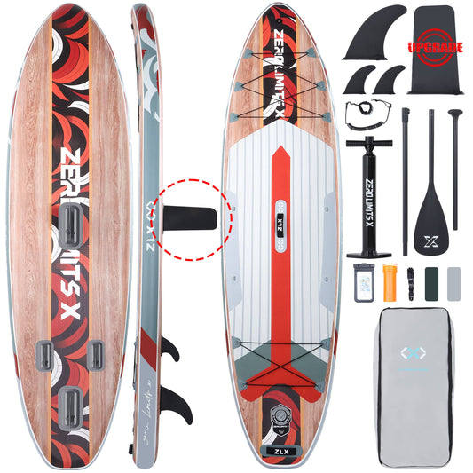 10’6’’ - Red Inflatable Stand Up Paddle Board with SUP Accessories - 04A